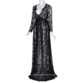 Kate Kasin Maternidade SexyDeep V-Neck manga comprida See-Through Black Lace Maxi Long vestido de maternidade KK001082-1